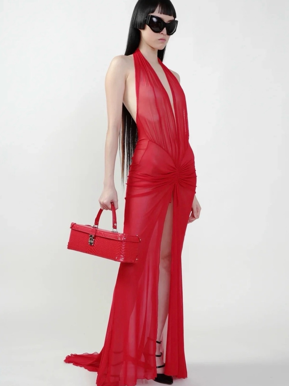 Kim Shui Red Mesh Gown